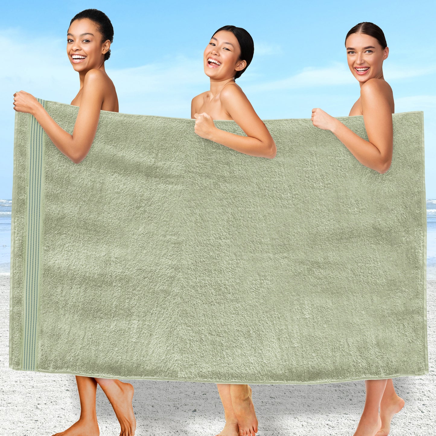 Mocassi 1 Piece Premium Turkish Cotton Oversized Bath Sheet Towel 40 x 80 Inch