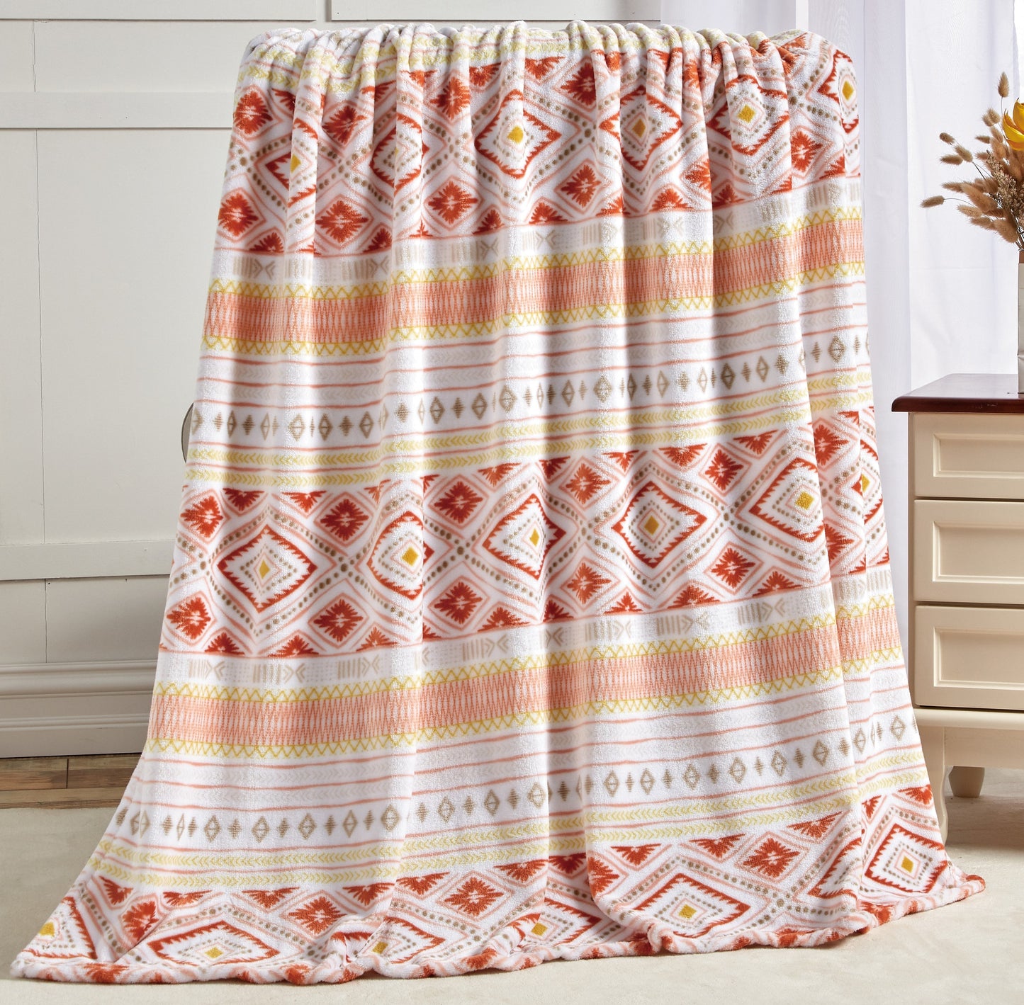 Mocassi 50" x 70" Decorative Flannel Fleece Throw Blanket