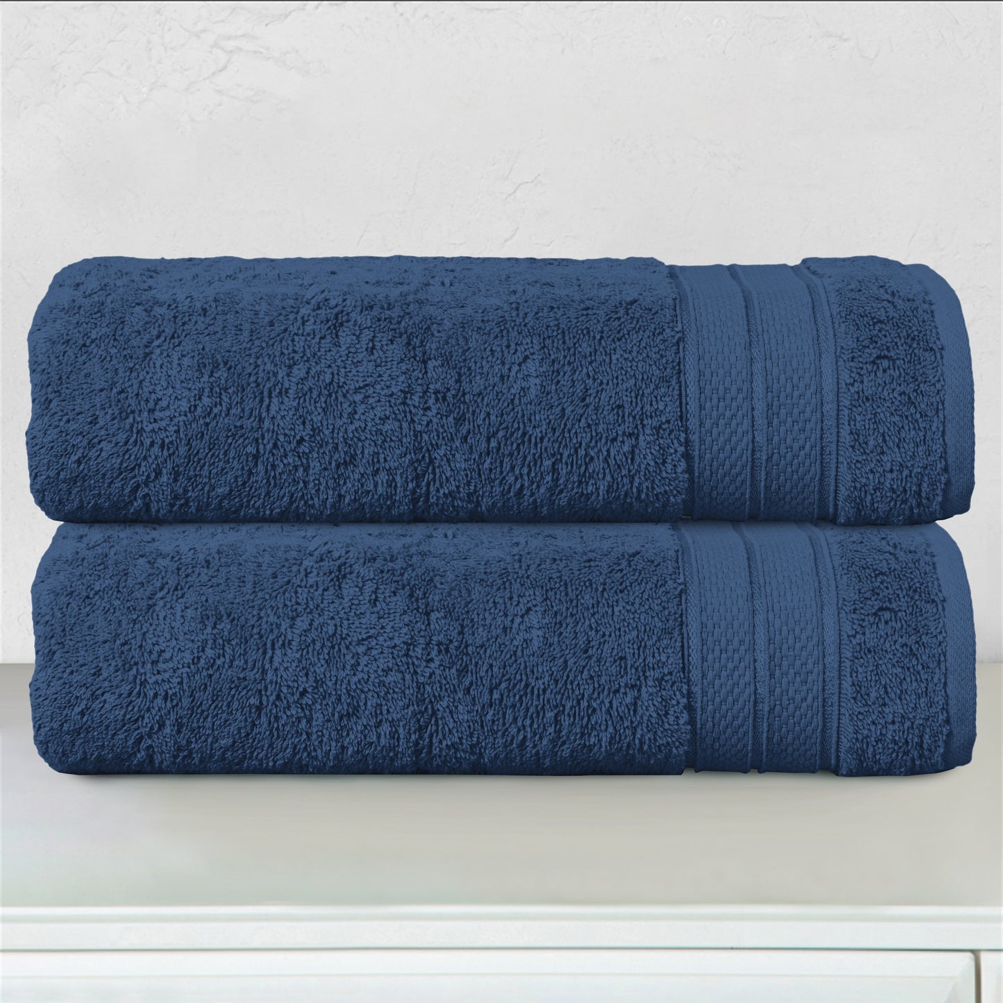 Mocassi 2-Piece Turkish Cotton Three Line Popcorn Bath Towel Set, 27 x 54 inch