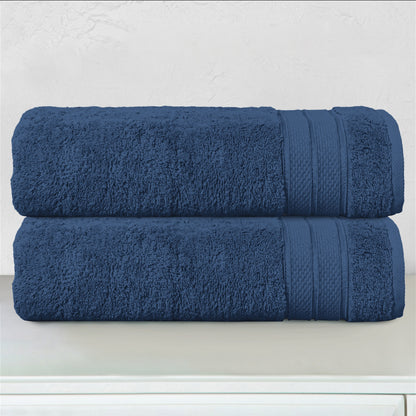 Mocassi 2-Piece Turkish Cotton Three Line Popcorn Bath Towel Set, 27 x 54 inch
