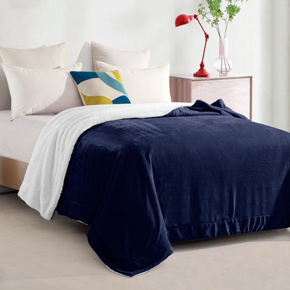 Mocassi Reversible Sherpa Throw 50" x 60" - Sherpa Back Throw Blanket