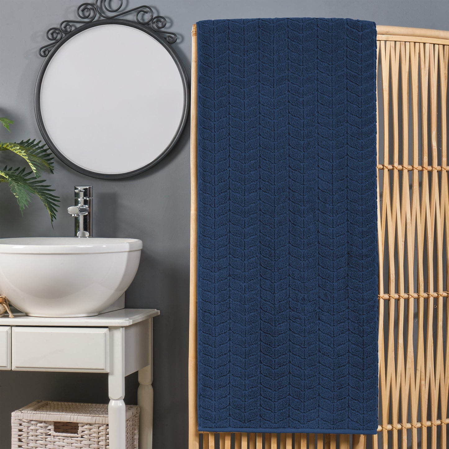 Mocassi 1-Piece Premium Turkish Cotton Braided Oversized Bath Sheet Towel 40 x 80 Inch