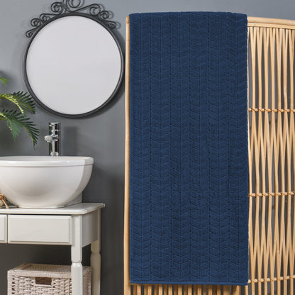 Mocassi 1-Piece Premium Turkish Cotton Braided Oversized Bath Sheet Towel 40 x 80 Inch