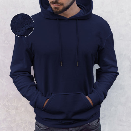 Mocassi Men Casual Sherpa-Lined Cotton Hoodie