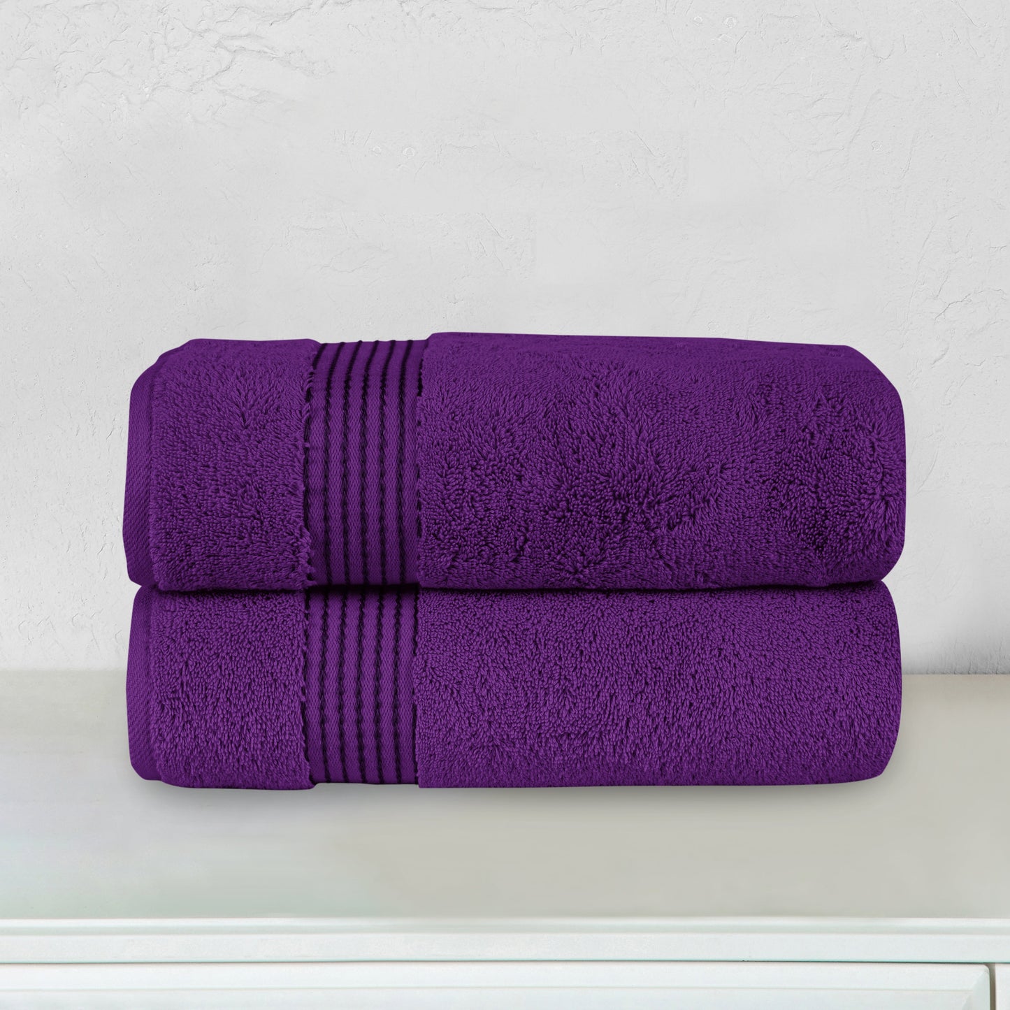 Mocassi 2 Pack Premium Turkish Cotton Bath Towel Set, 27 x 54 inch