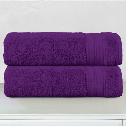 Mocassi 2-Piece Turkish Cotton Three Line Popcorn Bath Towel Set, 27 x 54 inch
