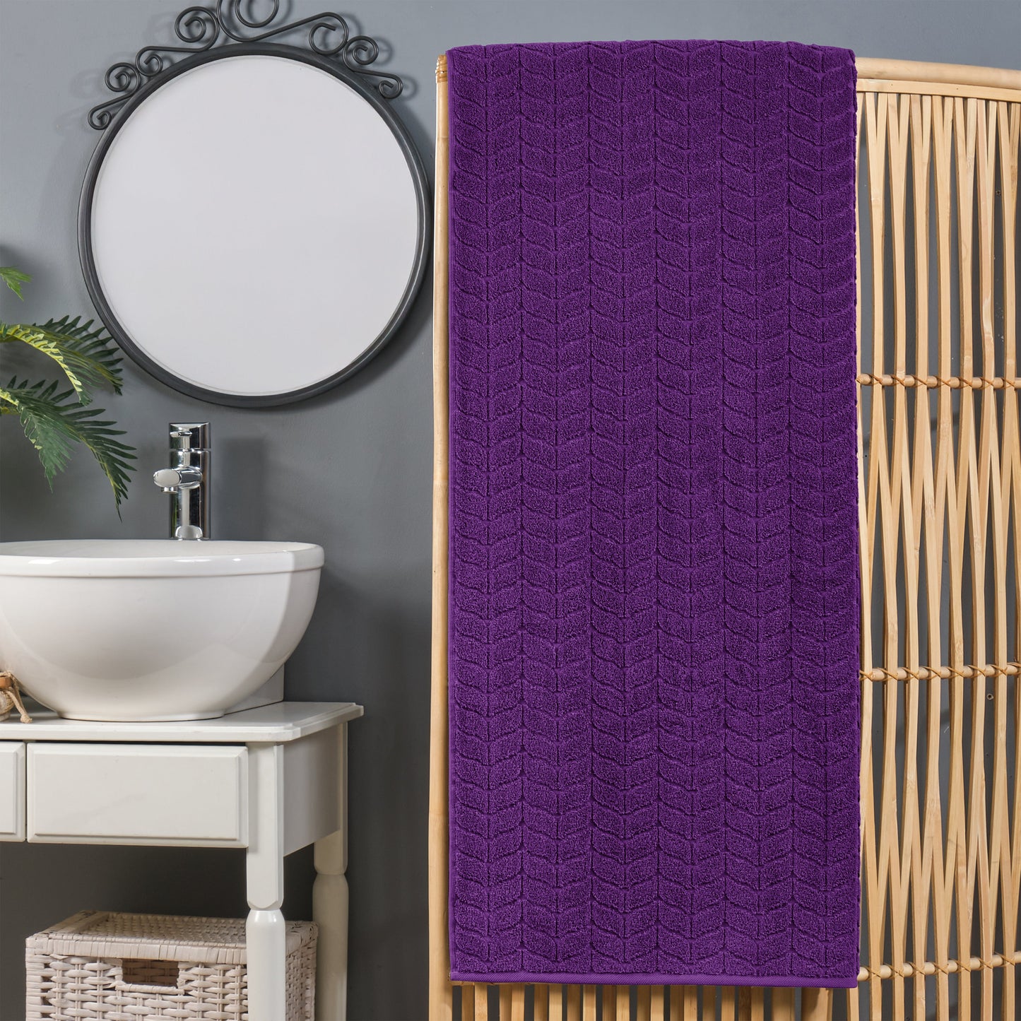 Mocassi 1-Piece Premium Turkish Cotton Braided Oversized Bath Sheet Towel 40 x 80 Inch