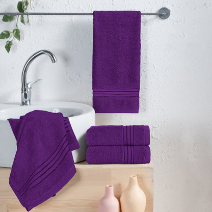 Mocassi 4 Pack Premium Turkish Cotton Hand Towel Set, 16 x 28 inch