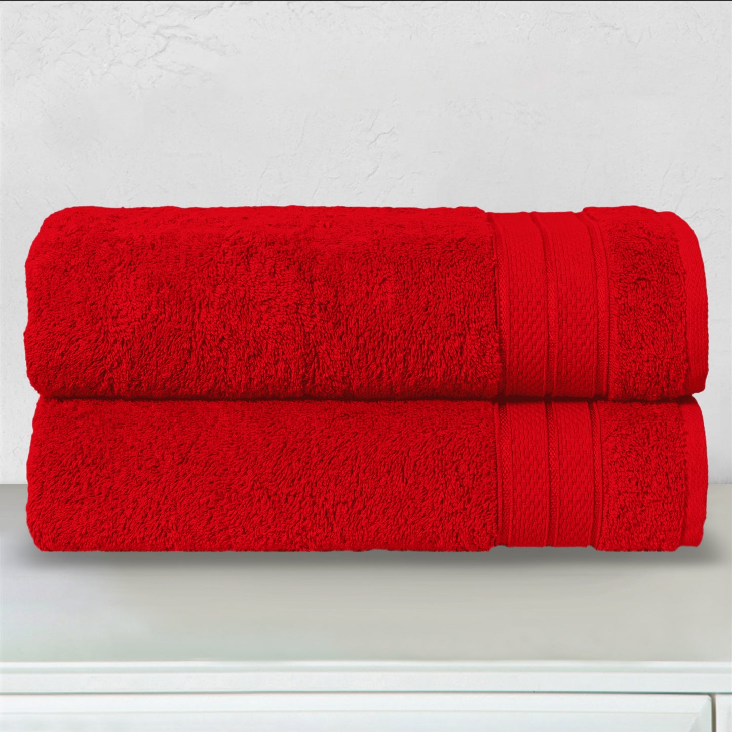 Mocassi 2-Piece Turkish Cotton Three Line Popcorn Bath Towel Set, 27 x 54 inch