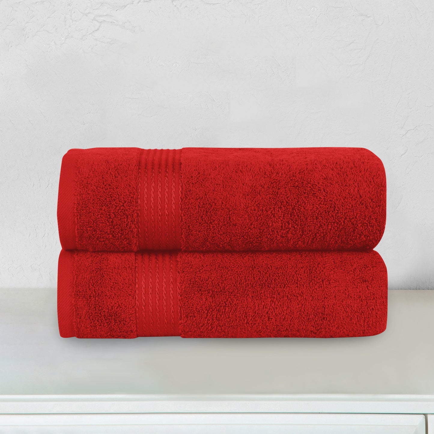 Mocassi 2 Pack Premium Turkish Cotton Bath Towel Set, 27 x 54 inch