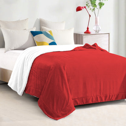 Mocassi Reversible Sherpa Throw 50" x 60" - Sherpa Back Throw Blanket