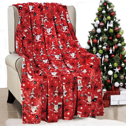Mocassi Holiday Throw - Velvet Touch Printed Fleece  50 x 60inch.