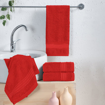 Mocassi 4 Pack Premium Turkish Cotton Hand Towel Set, 16 x 28 inch