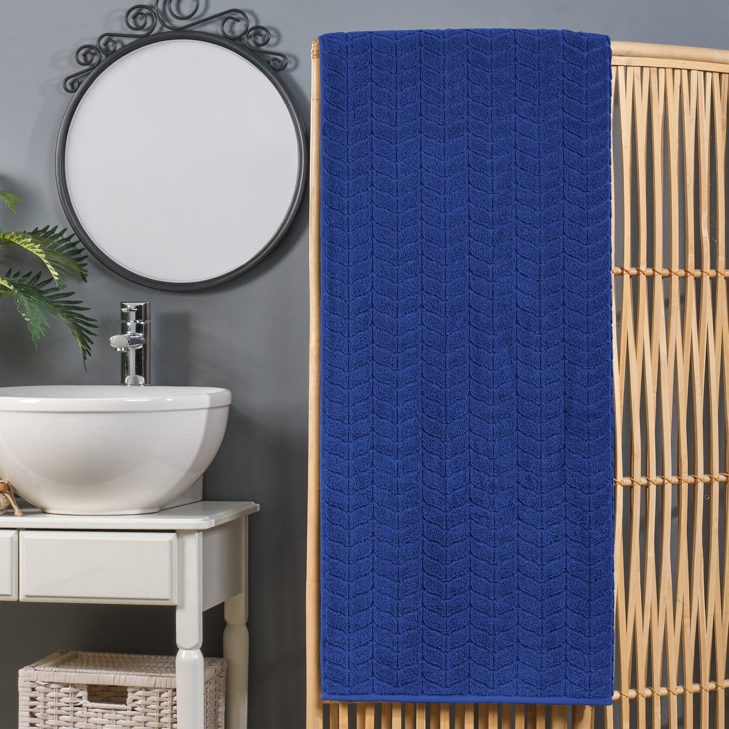 Mocassi 1-Piece Premium Turkish Cotton Braided Oversized Bath Sheet Towel 40 x 80 Inch