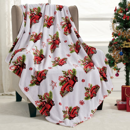 Mocassi Holiday Throw - Velvet Touch Printed Fleece  50 x 60inch.