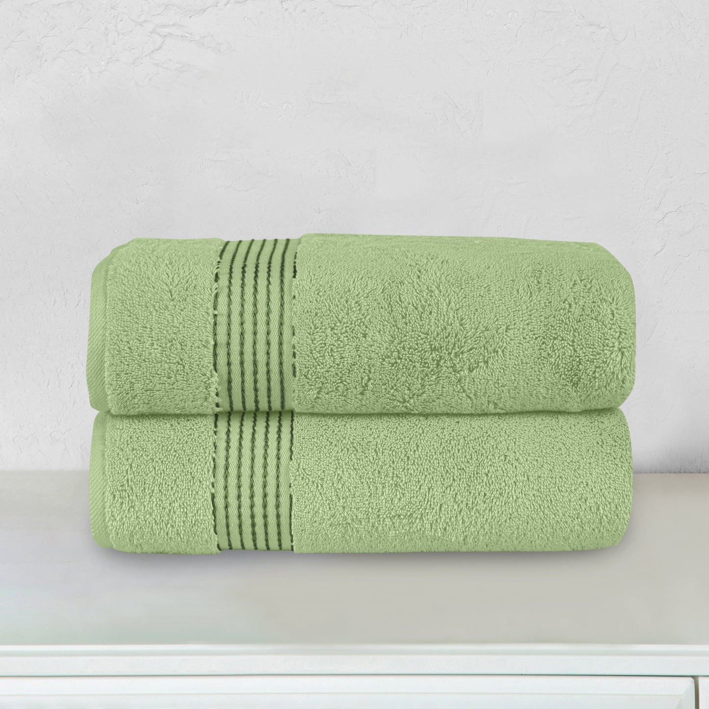 Mocassi 2 Pack Premium Turkish Cotton Bath Towel Set, 27 x 54 inch