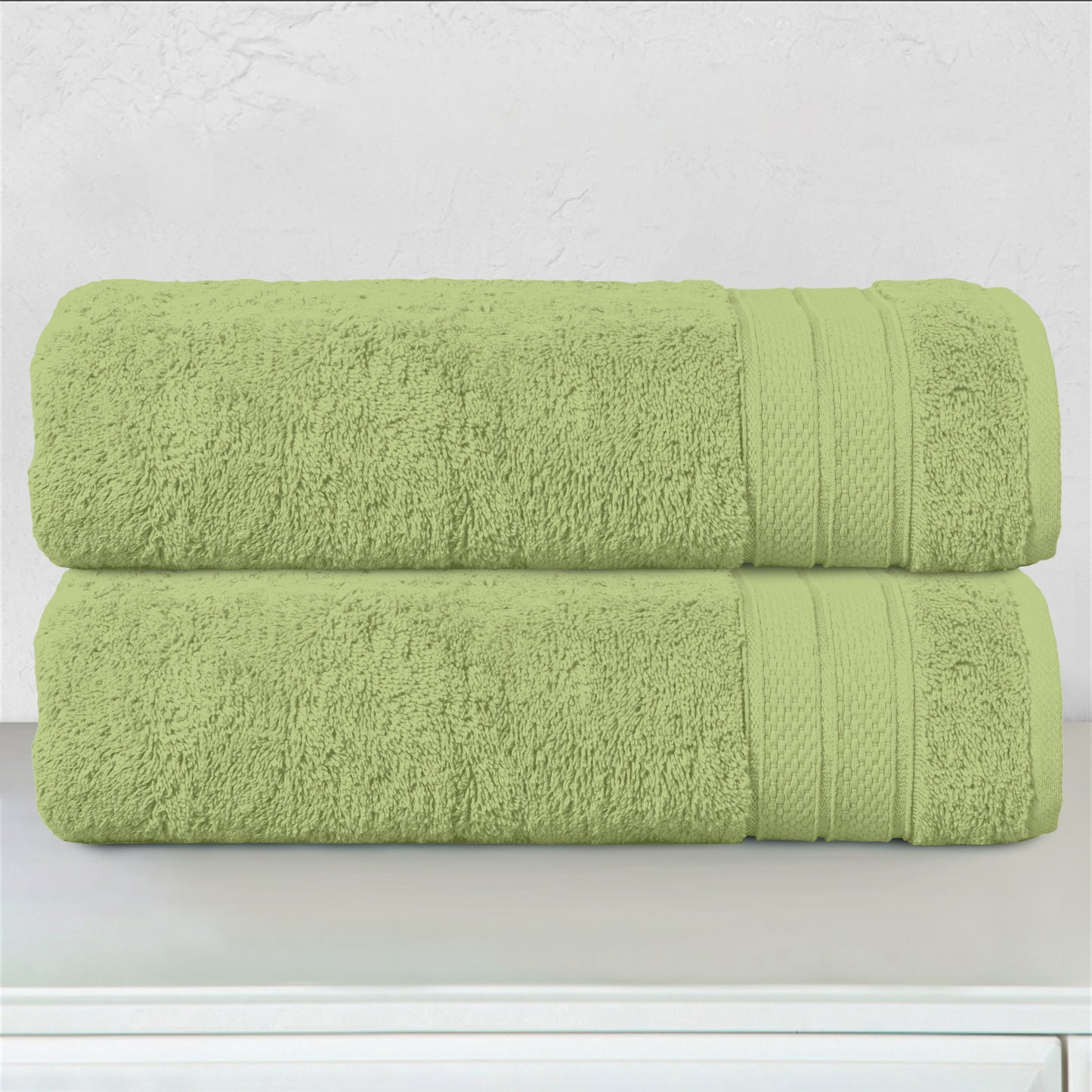 Mocassi 2-Piece Turkish Cotton Three Line Popcorn Bath Towel Set, 27 x 54 inch