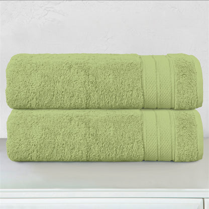 Mocassi 2-Piece Turkish Cotton Three Line Popcorn Bath Towel Set, 27 x 54 inch