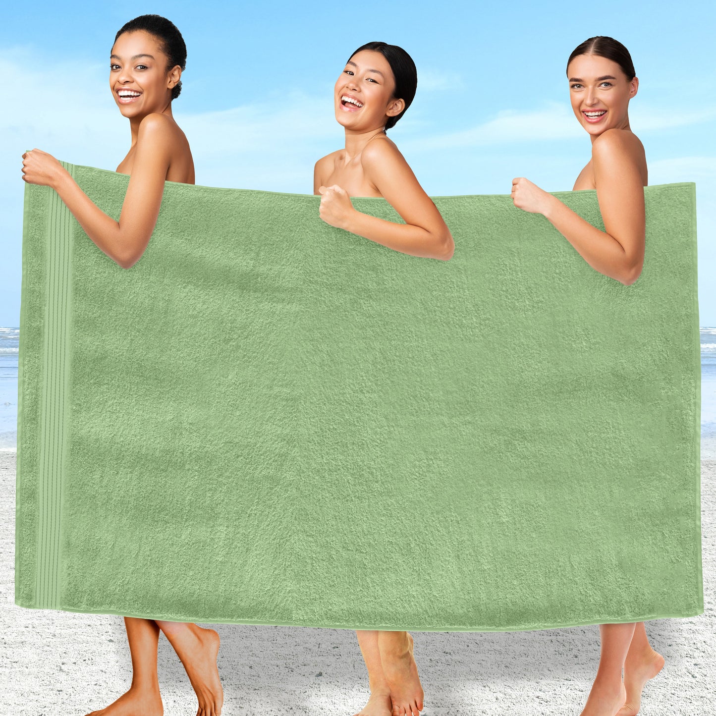 Mocassi 1 Piece Premium Turkish Cotton Oversized Bath Sheet Towel 40 x 80 Inch