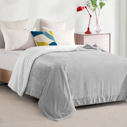 Mocassi Reversible Sherpa Throw 50" x 60" - Sherpa Back Throw Blanket