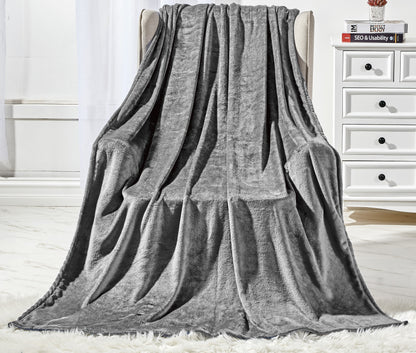 Mocassi Plush All Season Lightweight Throw Blanket - 50 x 60 inches