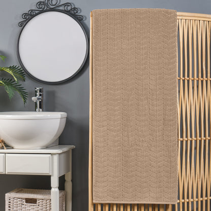 Mocassi 1-Piece Premium Turkish Cotton Braided Oversized Bath Sheet Towel 40 x 80 Inch