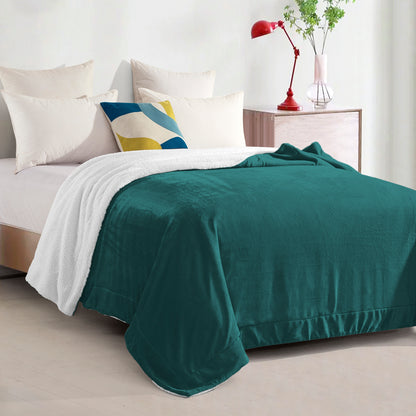 Mocassi Reversible Sherpa Throw 50" x 60" - Sherpa Back Throw Blanket
