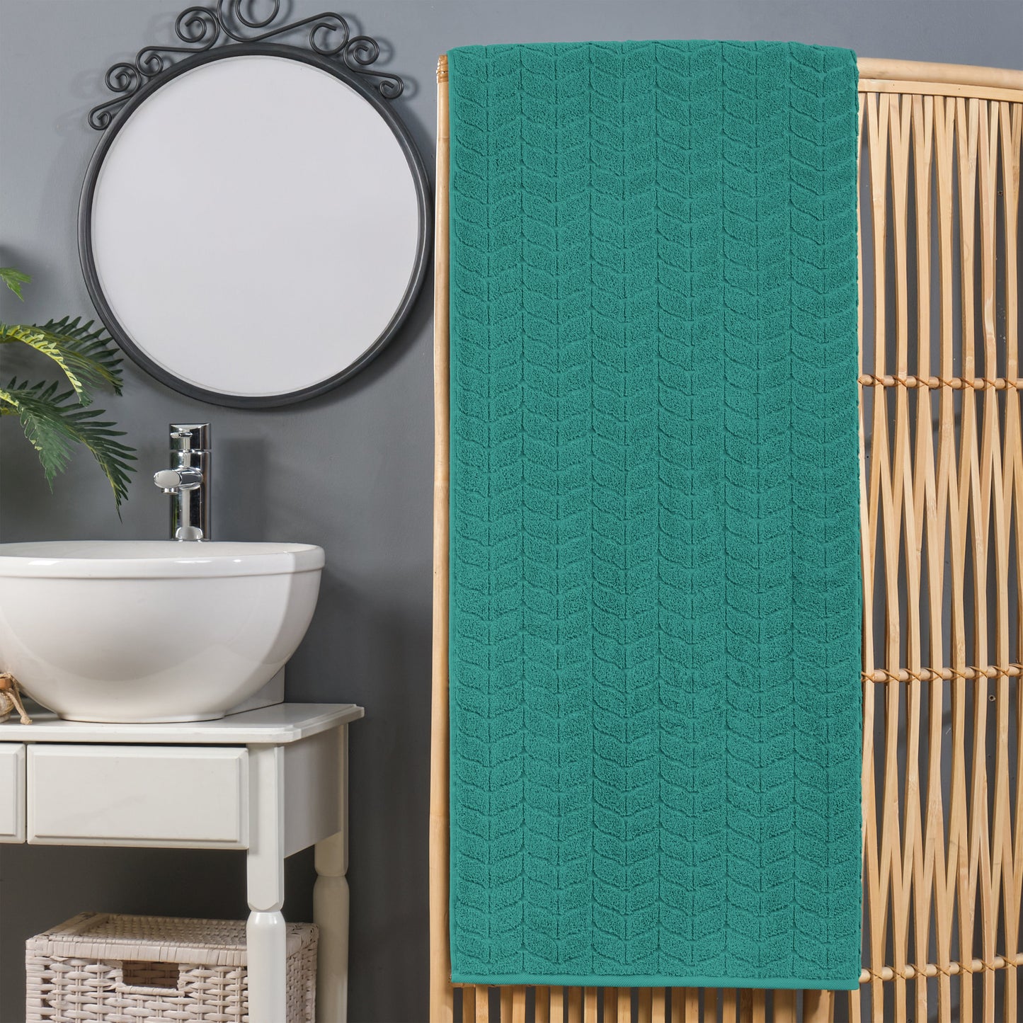 Mocassi 1-Piece Premium Turkish Cotton Braided Oversized Bath Sheet Towel 40 x 80 Inch