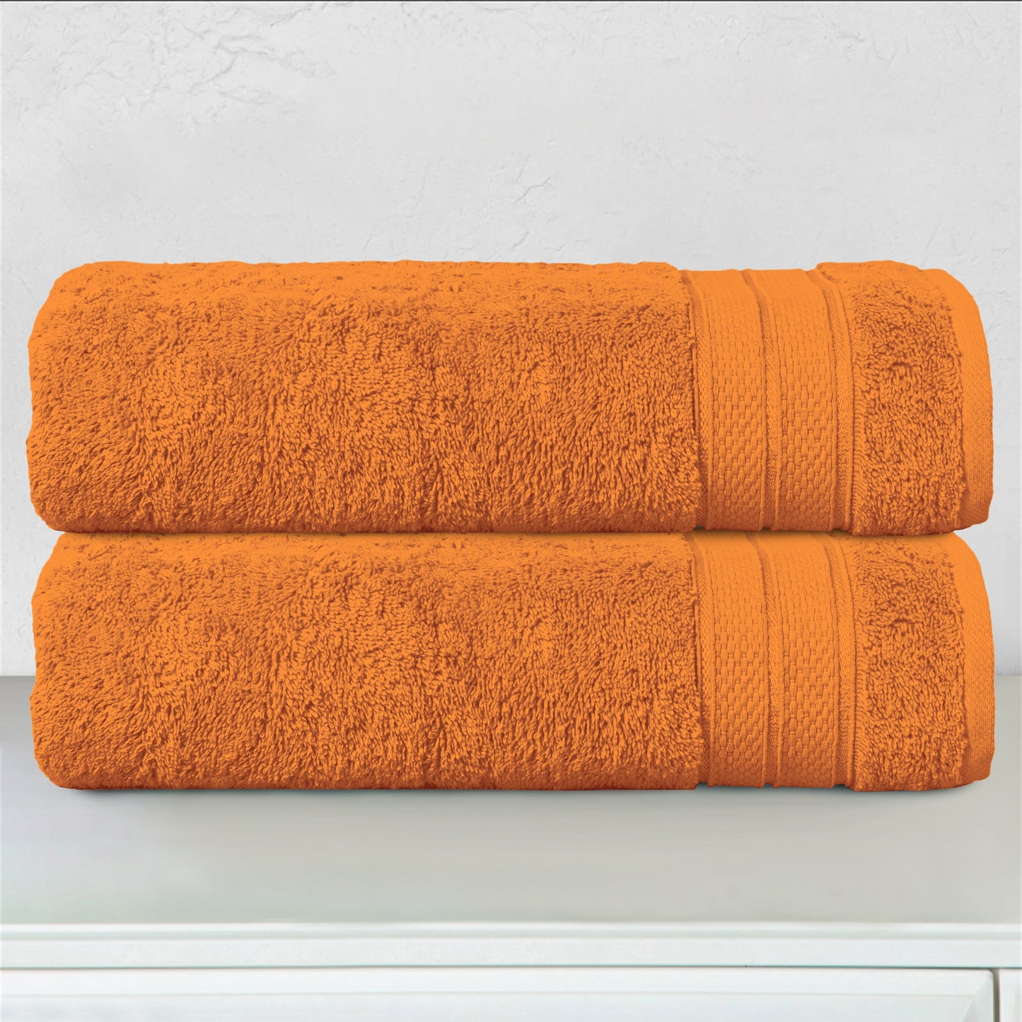 Mocassi 2-Piece Turkish Cotton Three Line Popcorn Bath Towel Set, 27 x 54 inch