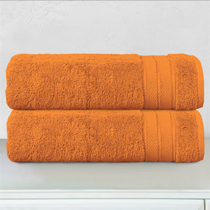 Mocassi 2-Piece Turkish Cotton Three Line Popcorn Bath Towel Set, 27 x 54 inch