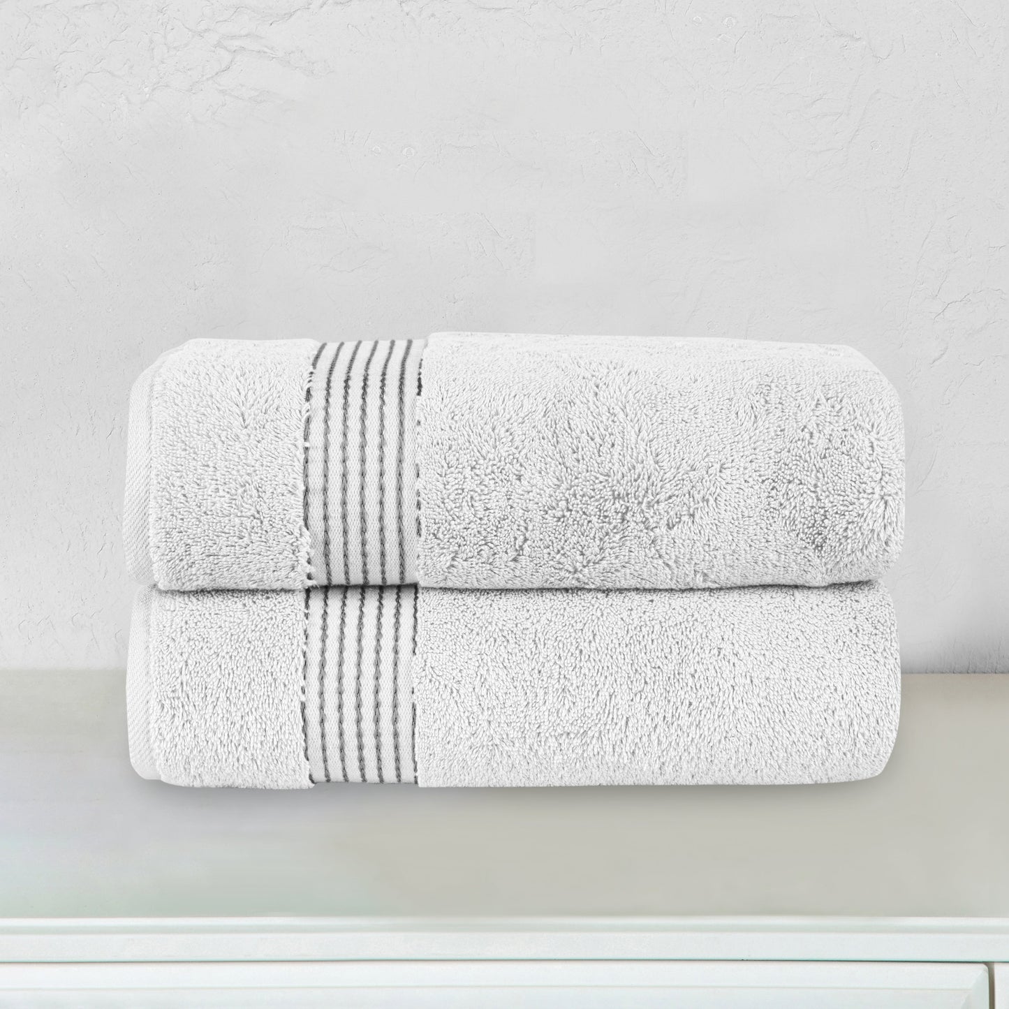 Mocassi 2 Pack Premium Turkish Cotton Bath Towel Set, 27 x 54 inch