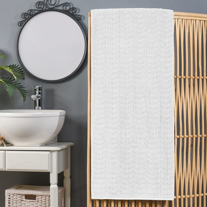 Mocassi 1-Piece Premium Turkish Cotton Braided Oversized Bath Sheet Towel 40 x 80 Inch