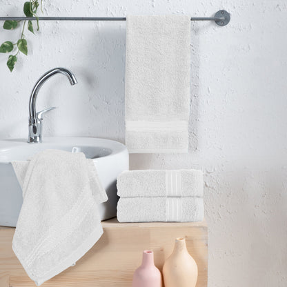 Mocassi 4 Pack Premium Turkish Cotton Hand Towel Set, 16 x 28 inch