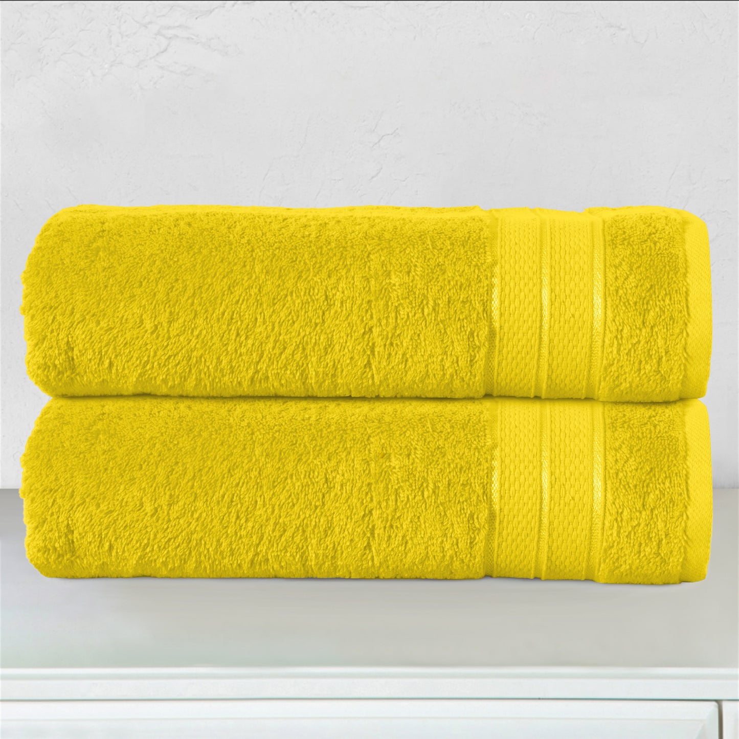 Mocassi 2-Piece Turkish Cotton Three Line Popcorn Bath Towel Set, 27 x 54 inch