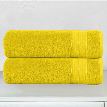 Mocassi 2-Piece Turkish Cotton Three Line Popcorn Bath Towel Set, 27 x 54 inch