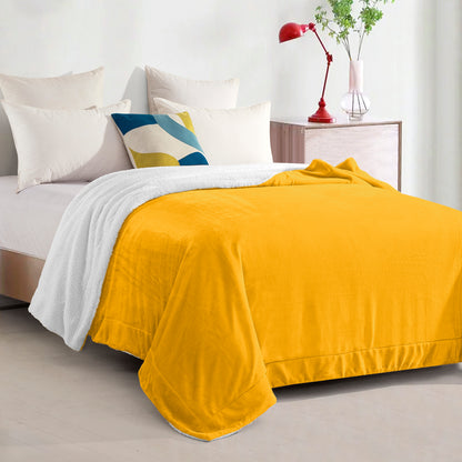 Mocassi Reversible Sherpa Throw 50" x 60" - Sherpa Back Throw Blanket