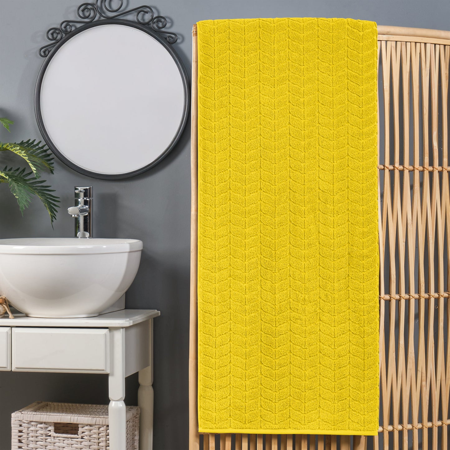 Mocassi 1-Piece Premium Turkish Cotton Braided Oversized Bath Sheet Towel 40 x 80 Inch