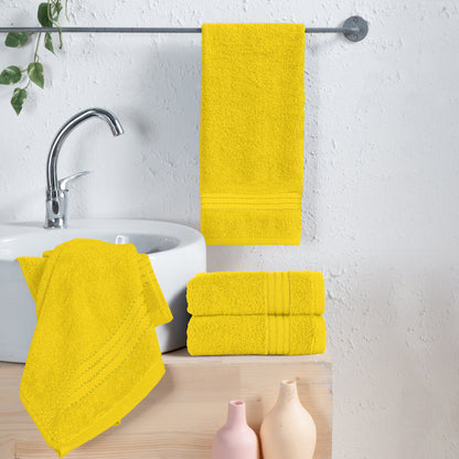Mocassi 4 Pack Premium Turkish Cotton Hand Towel Set, 16 x 28 inch