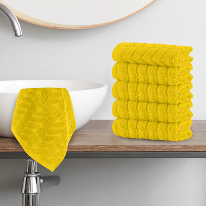 Mocassi 6-Pack Premium Turkish Cotton Braided Washcloths Set, 13 x 13 inch