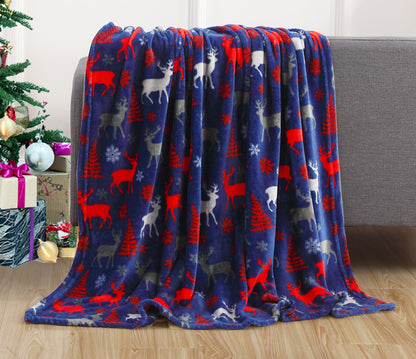 Mocassi Holiday Throw - Velvet Touch Printed Fleece  50 x 60inch.