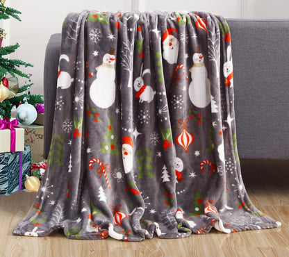 Mocassi Holiday Throw - Velvet Touch Printed Fleece  50 x 60inch.