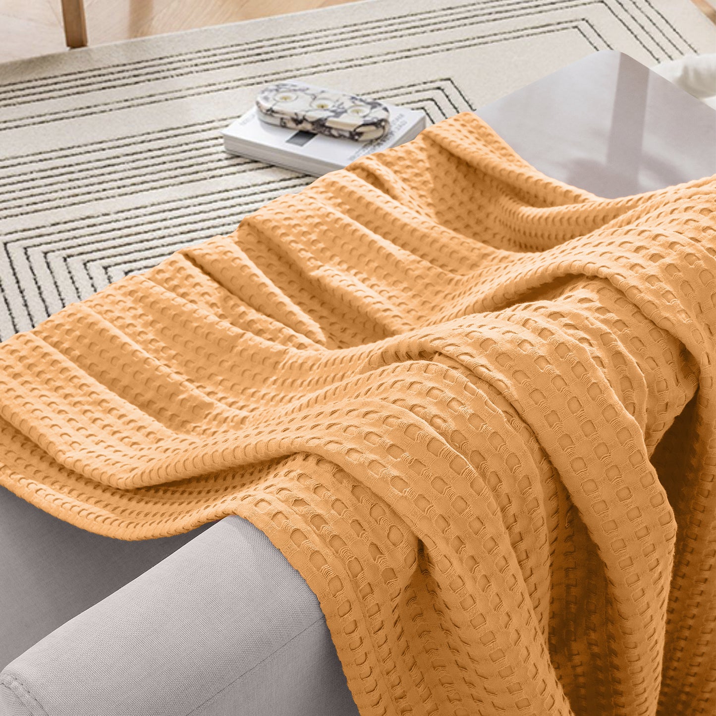 Mocassi Cotton Waffle Blanket