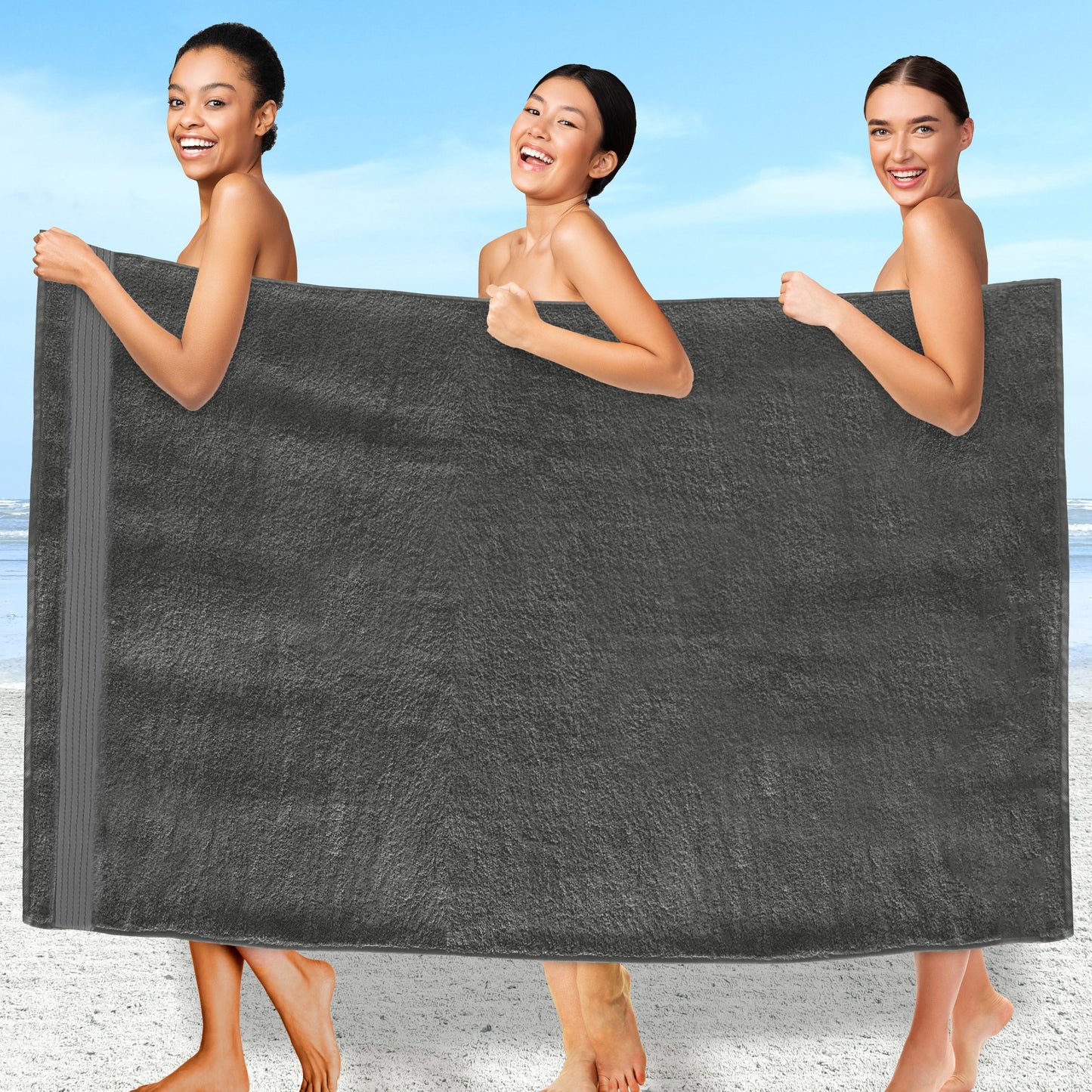 Mocassi 1 Piece Premium Turkish Cotton Oversized Bath Sheet Towel 40 x 80 Inch