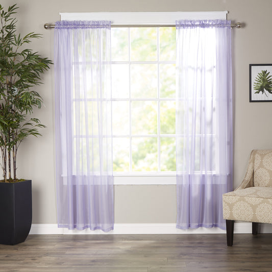 Mocassi 2-Piece Derin Sheer Panel with 2 inch Rod Pocket 60" width X 84" Length