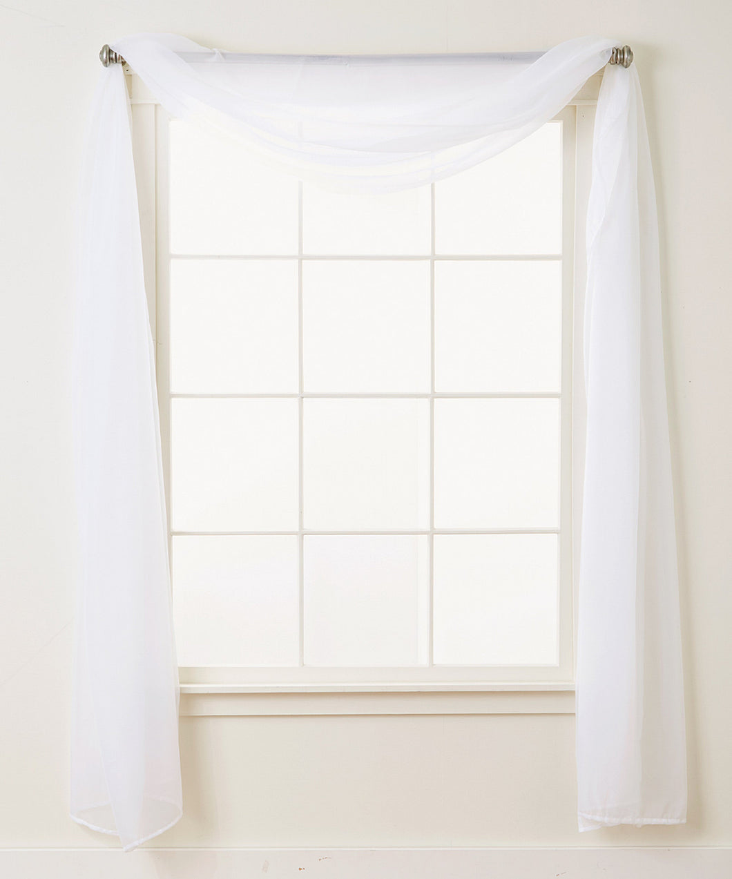Scarf Sheer Curtain Panel with 2 inch Rod Pocket (1 Piece) 40