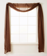 Load image into Gallery viewer, Scarf Sheer Curtain Panel with 2 inch Rod Pocket (1 Piece) 40&quot; width X 84&quot; Length.
