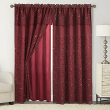 Load image into Gallery viewer, Set of 2 Lucia Curtain Panels  with Attached Valance 54&quot; W x 84&quot; L
