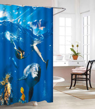 Load image into Gallery viewer, Vinyl Waterproof 3D Graphic Printed and Clear Bathroom Shower Curtain.
