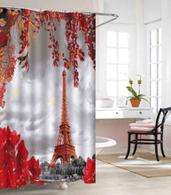 Load image into Gallery viewer, Vinyl Waterproof 3D Graphic Printed and Clear Bathroom Shower Curtain.
