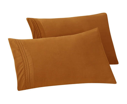 Mocassi 1500 Series 2-Piece 3 Line Pillowcase  Set
